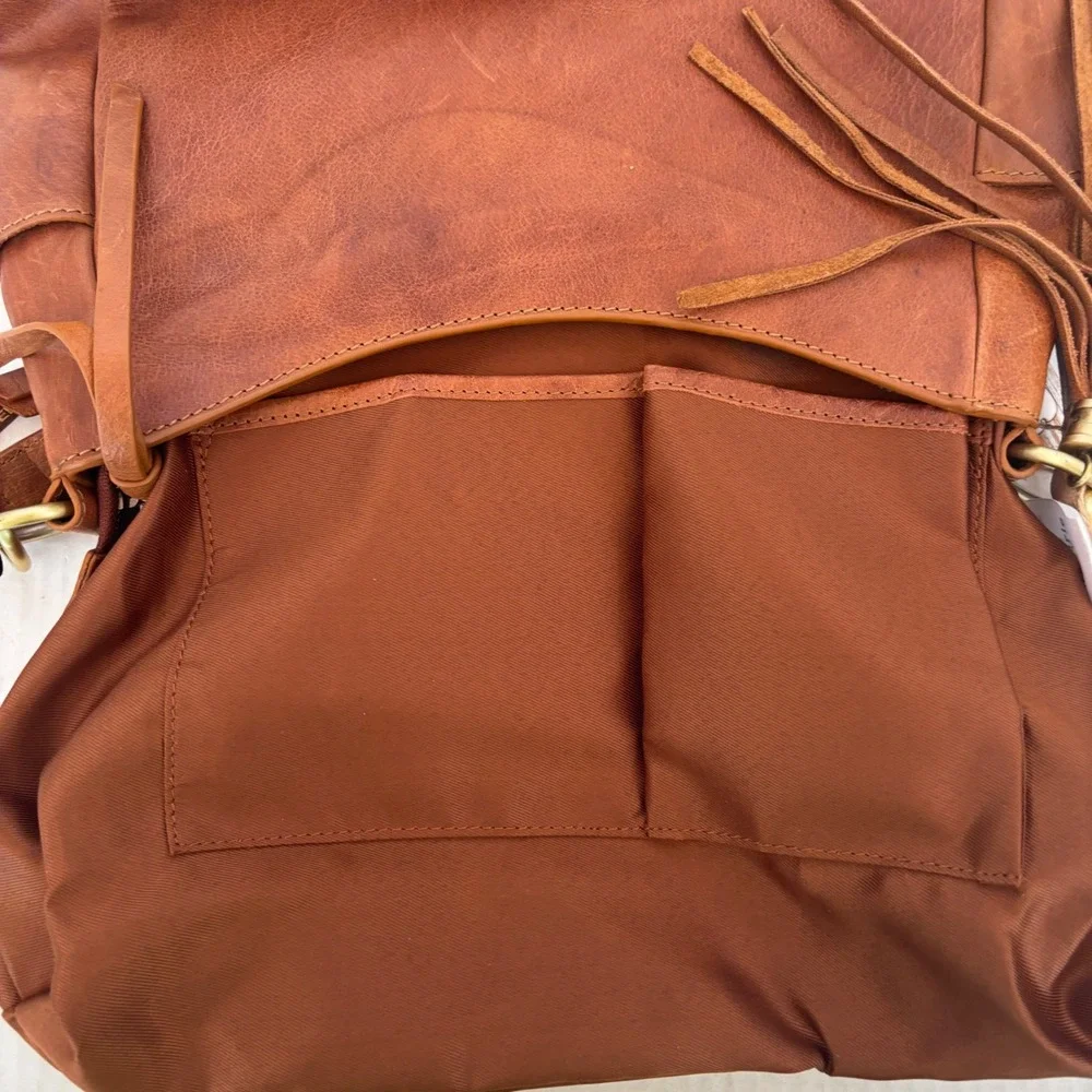 Écotorie‎ Bleu Leather Hobo Bag Women's Brown Tassel Shoulder Bag New